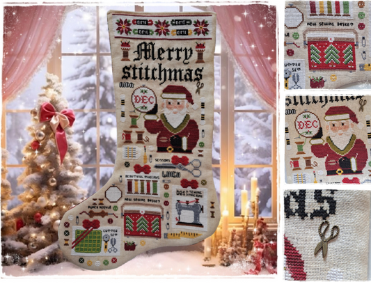 Merry Stitches Christmas Stocking - Cross Stitch Pattern by Fairy Wool in the Wood