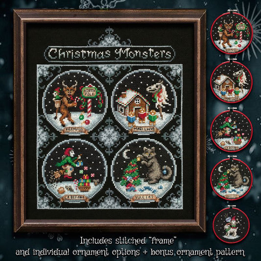 Christmas Monsters - Cross Stitch pattern by Lola Crow