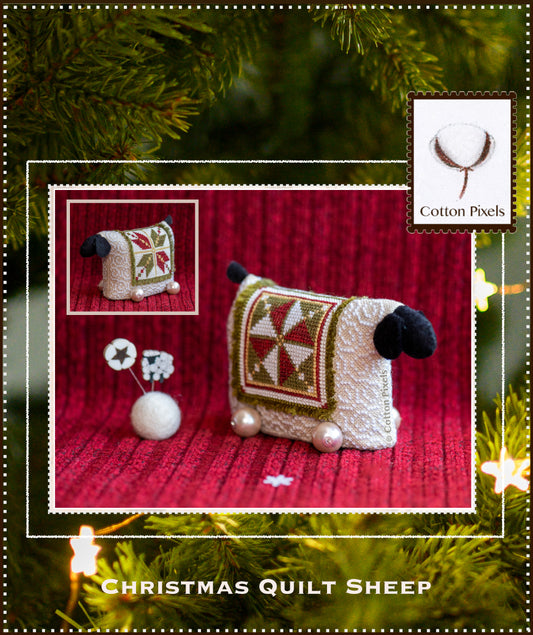 Christmas Quilt Sheep - Cross Stitch Pattern by Cotton Pixels PREORDER