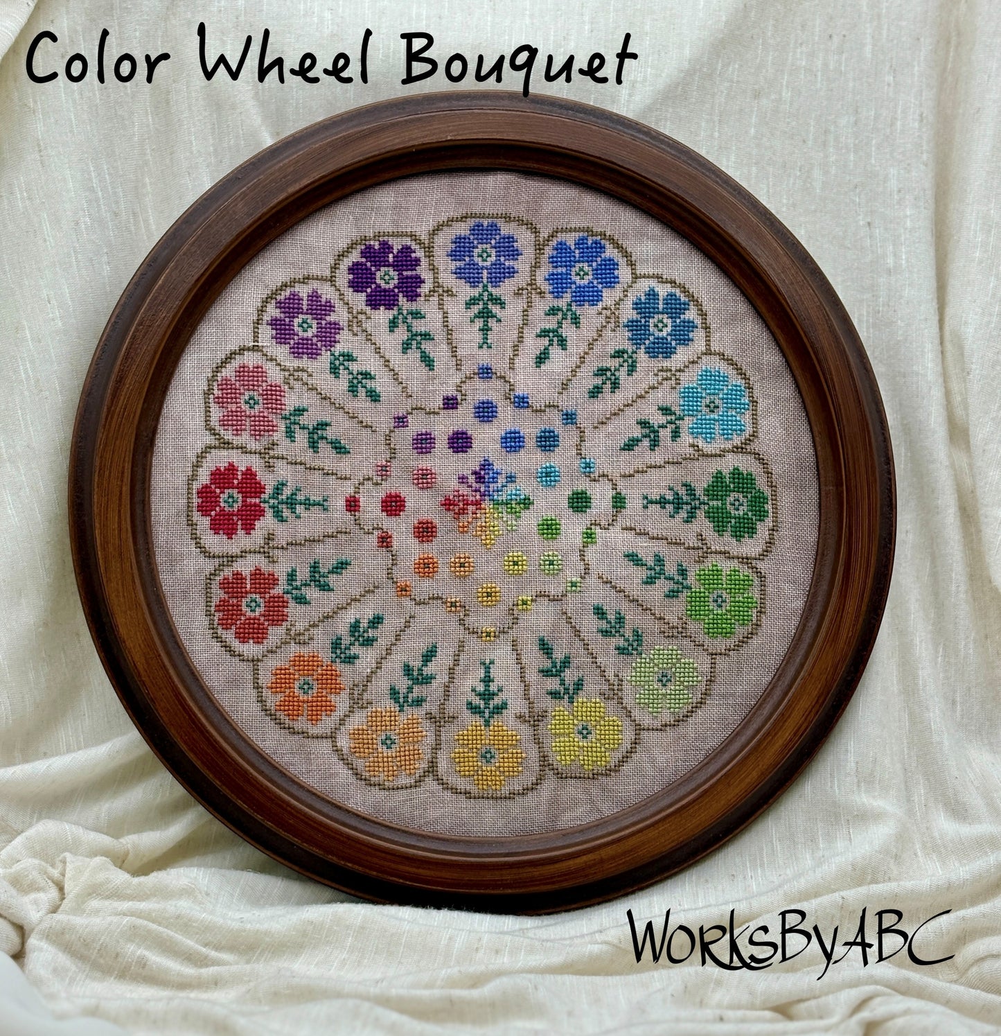 Color Wheel Bouquet - Cross Stitch pattern by Works by ABC