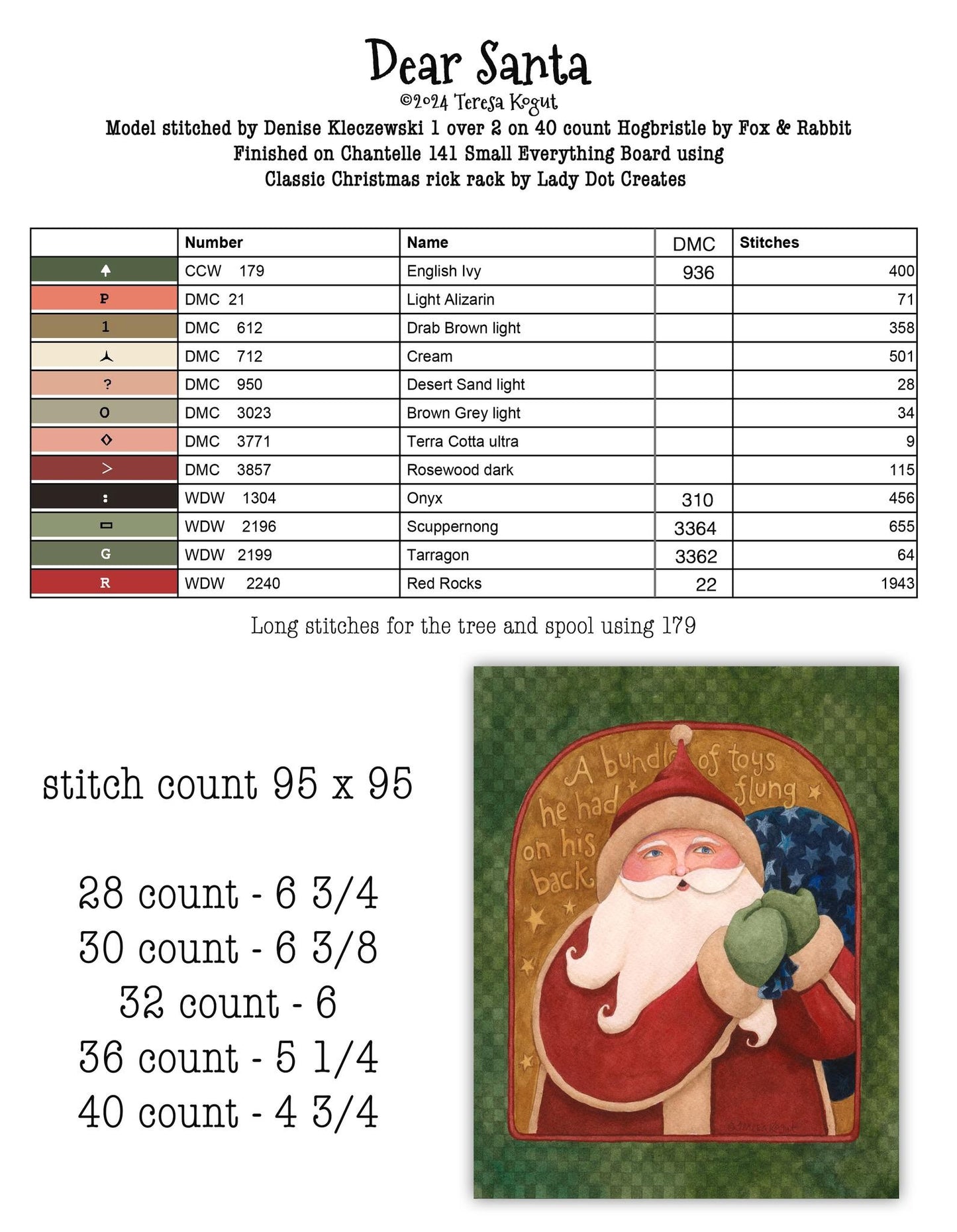 Hello Santa - Cross Stitch Pattern book by Teresa Kogut