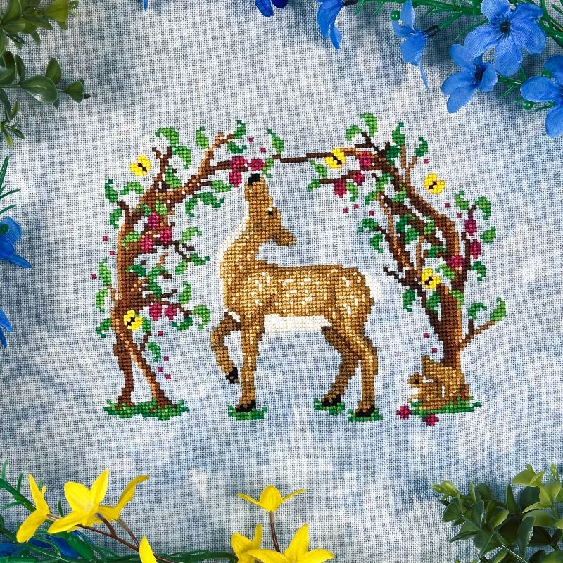 Deer in the Brambles - Cross Stitch Pattern by The Stitch Crypt PREORDER