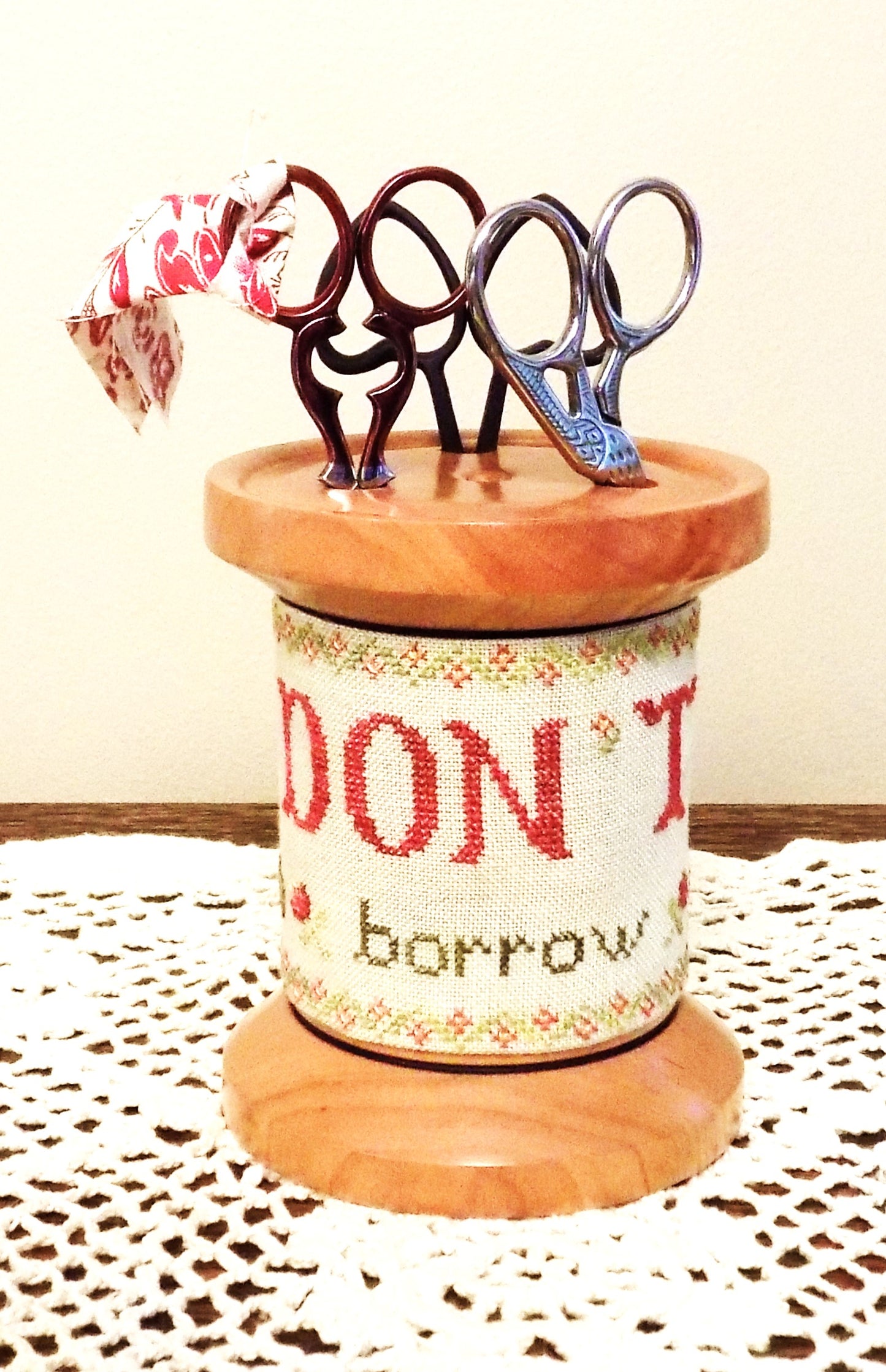 Don't Touch Scissor Spool  - Cross Stitch Chart by Nebby Needle PREORDER