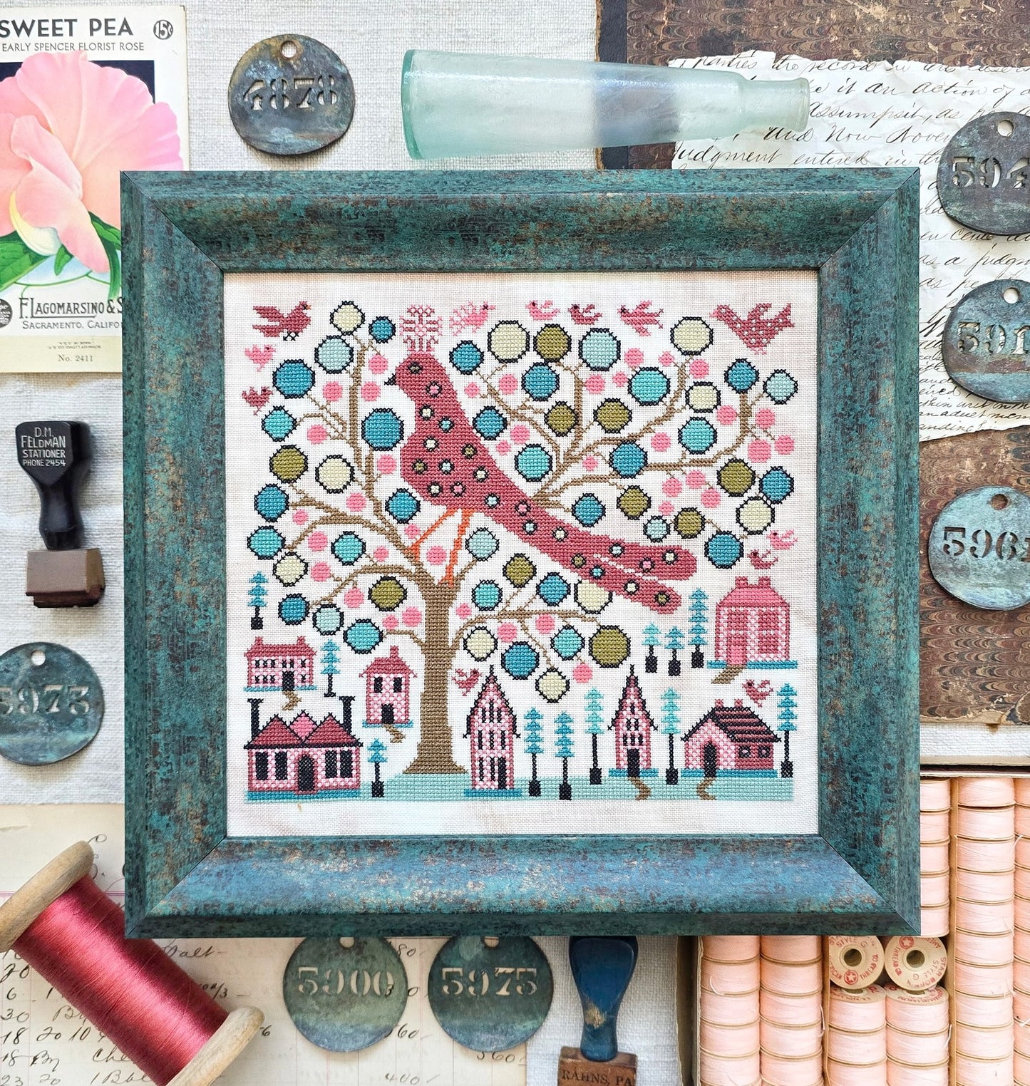 Dot the Bird - Cross Stitch Pattern by Kathy Barrick PREORDER
