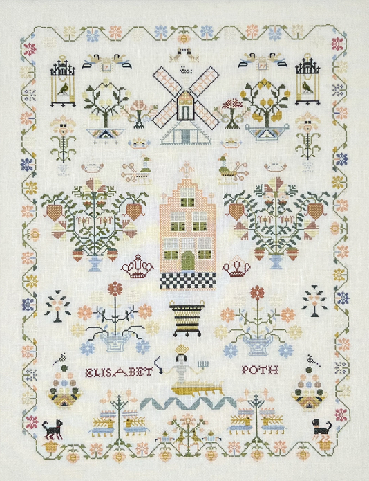 Elisabet Poth 1777 - Reproduction Sampler by Queenstown Samplers PREORDER