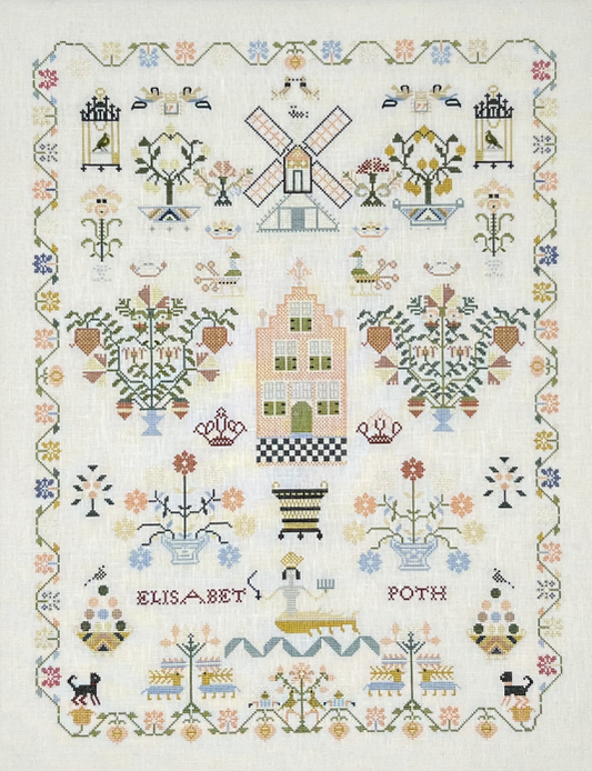 Elisabet Poth 1777 - Reproduction Sampler by Queenstown Samplers PREORDER