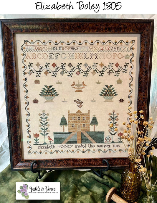 Elizabeth Tooley 1805 - Cross Stitch Pattern by Violets and Verses