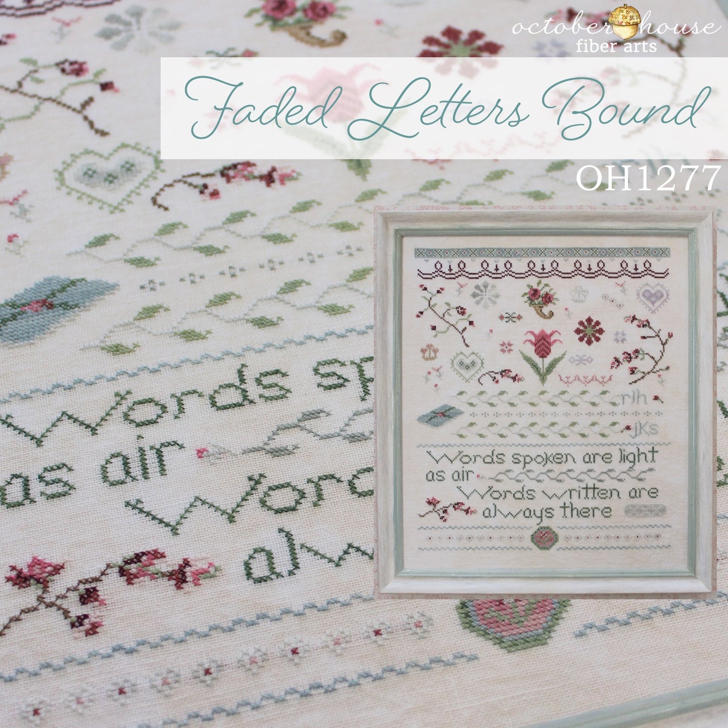 Faded Letters Bound - Cross Stitch Pattern by October House Fiber Arts PREORDER