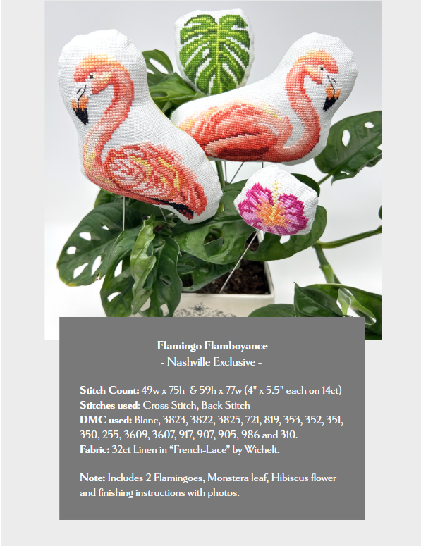 Flamingo Flamboyance - Cross Stitch Pattern by Tiny Modernist PREORDER