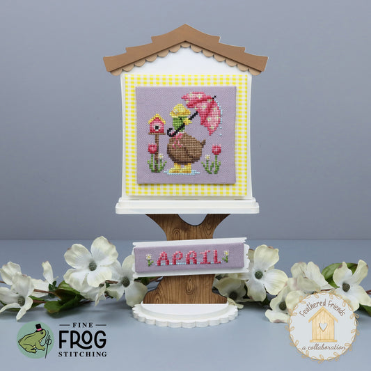 Feathered Friends: April - Cross Stitch Patterns by Fine Frog Stitching PREORDER