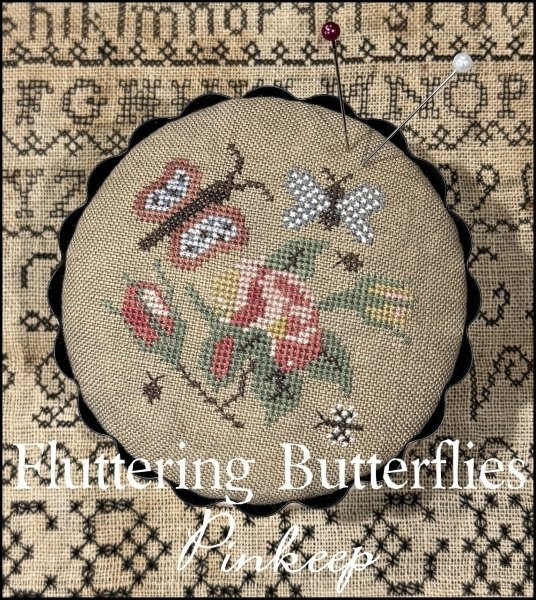 Fluttering Butterflies Pin Keep - Cross Stitch Pattern by The Scarlett House PREORDER