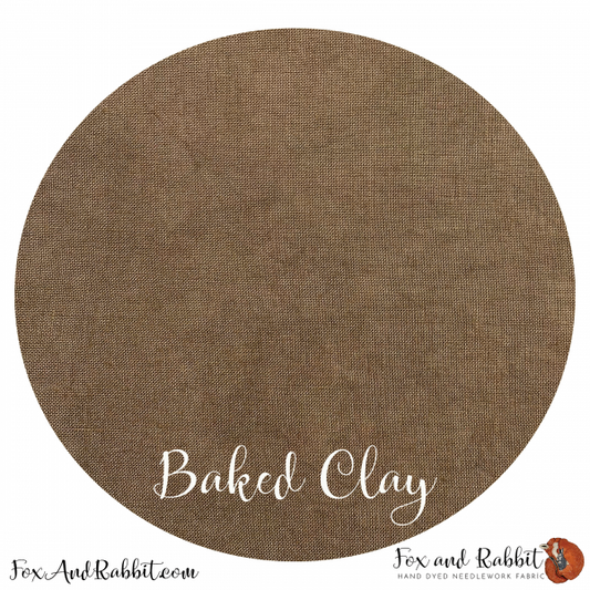 32 count Hand Dyed Linen - Baked Clay by Fox and Rabbit