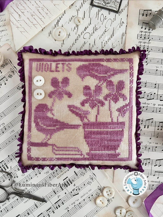 Gathering Violets - Cross Stitch Chart by Luminous Fiber Arts