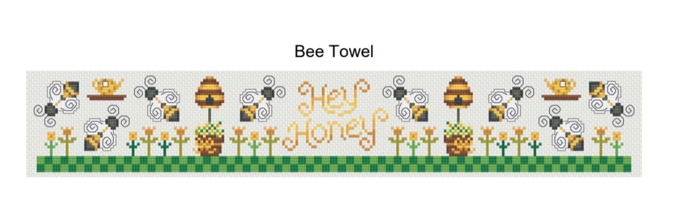 Honey Bee Towel - Cross Stitch Pattern by Dirty Annie's PREORDER