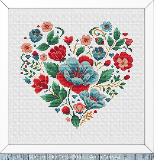 Heart Blooms #2 - Cross Stitch Pattern by Artmishka