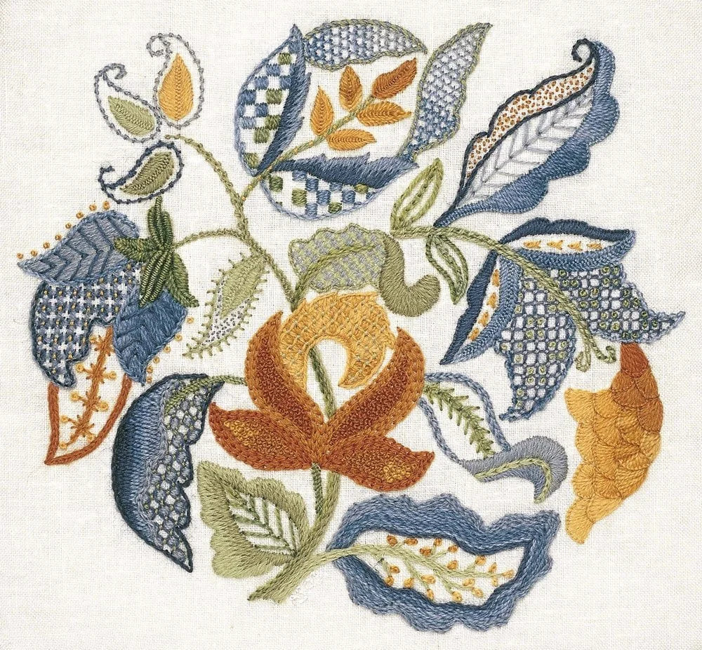 Crewel Embroidery Kit by Anna Scott ~Jacobean Leaves