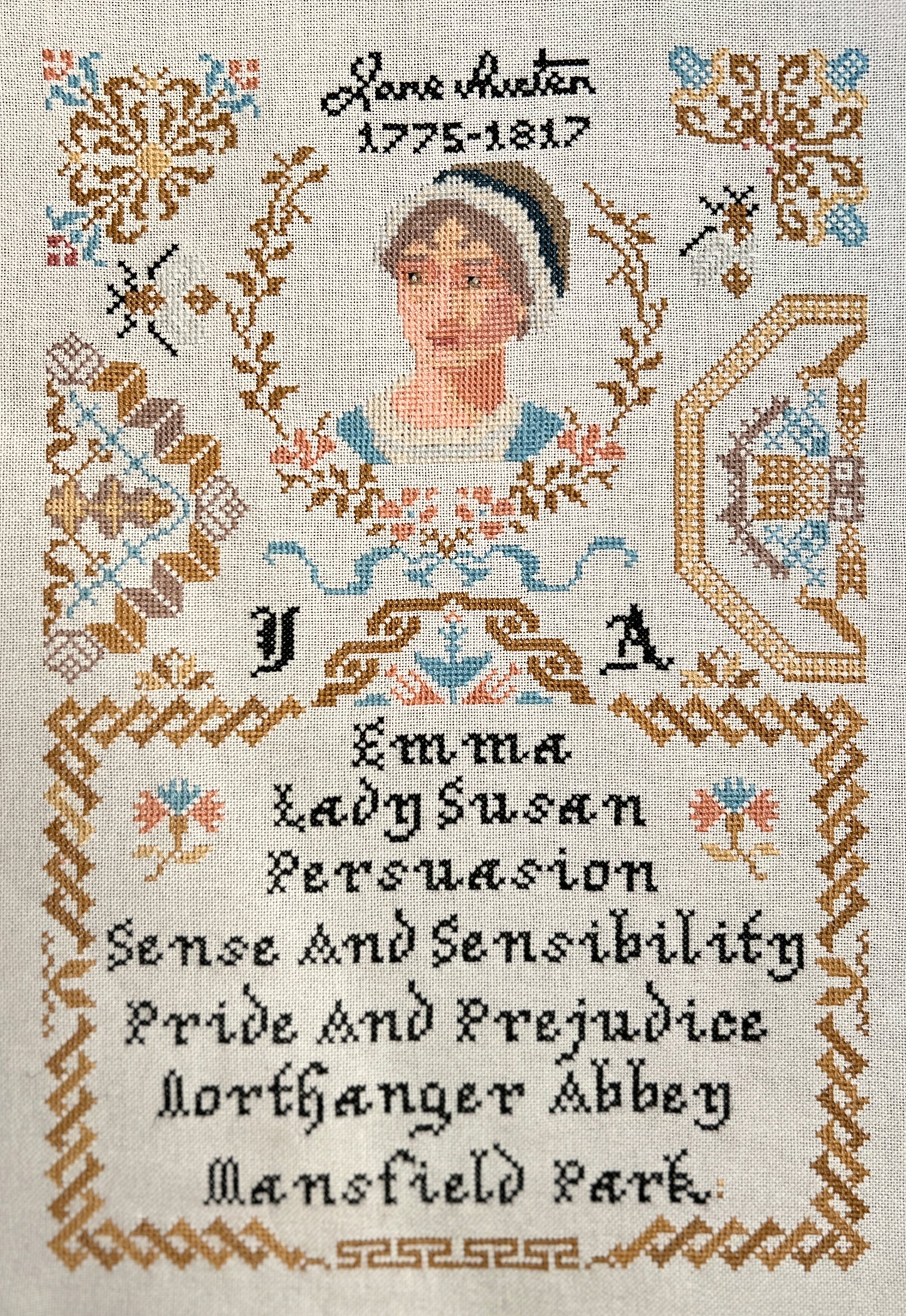 Jane Austen Quaker - Cross Stitch Pattern by Twin Peak Primitives PREORDER