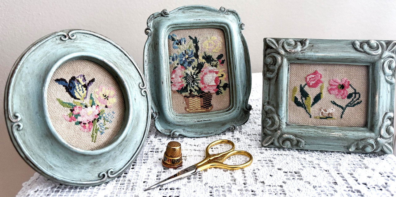 Les Petites Floralies - Reproduction Sampler Pattern by Running with Needles & Scissors PREORDER