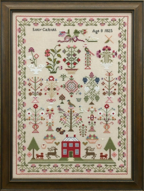 Miss Lucy Calcutt 1825 - Reproduction Sampler Chart by Just Stitching Along