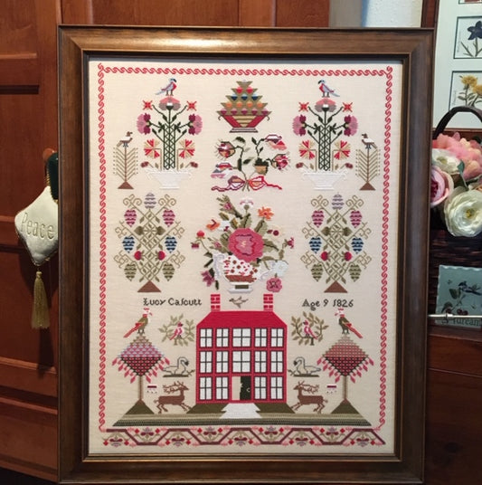 Miss Lucy Calcutt 1826 - Reproduction Sampler Chart by Just Stitching Along