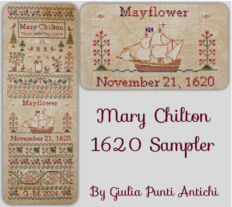 Mary Chilton Sampler - Cross stitch pattern  by Giulia Punti Antichi PREORDER