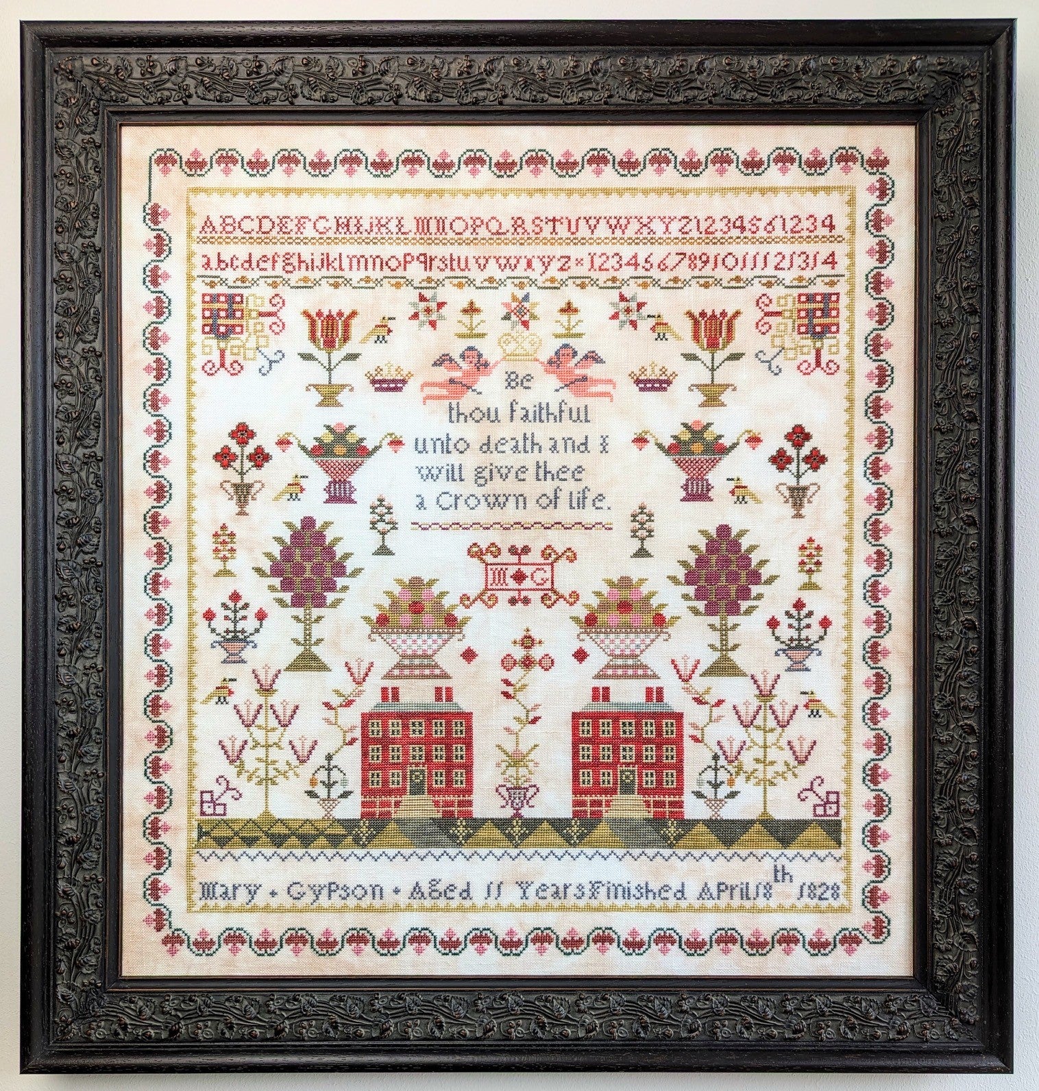 Mary Gypson 1828 - Reproduction Sampler Pattern by Whilst Iris Naps – A ...