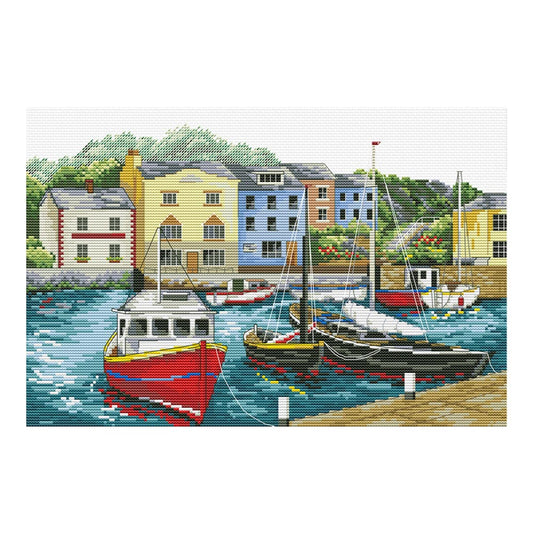 Fishing Village- No-Count Cross Stitch