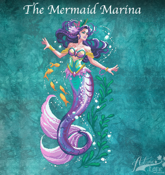 The Mermaid Marina - Cross Stitch Pattern by Autumn Lane Stitchery PREORDER