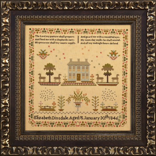 Elizabeth Dinsdale 1846 ~ Reproduction Sampler Pattern by Hands Across the Sea Samplers