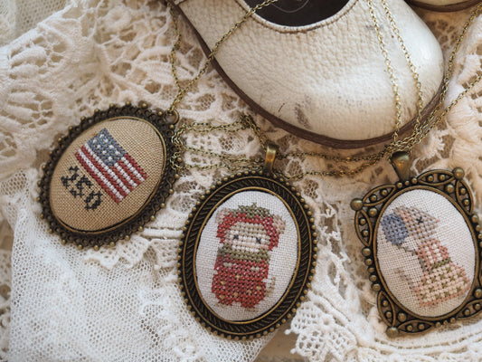 Mice Mascots Pendants - Cross Stitch Pattern by The Stitchery Sisters