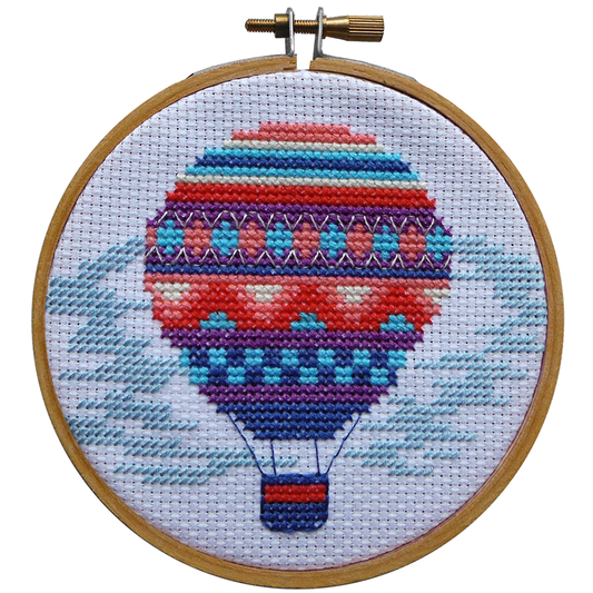 Mini Hot Air Balloon Cross Stitch Kit