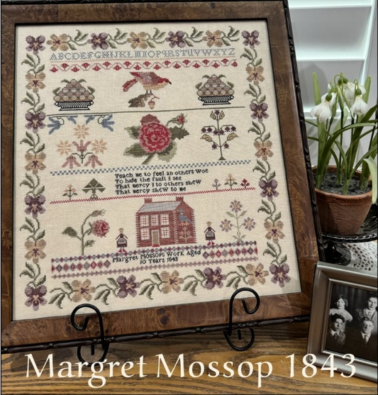 Margret Mossop 1843 - Reproduction Sampler pattern by The Scarlett House