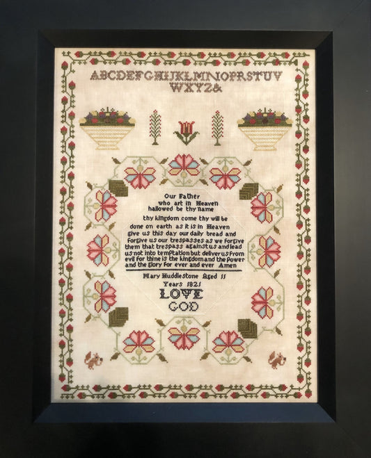 Mary Huddlestone  - Reproduction Sampler Pattern by My Sister's Samplers PREORDER