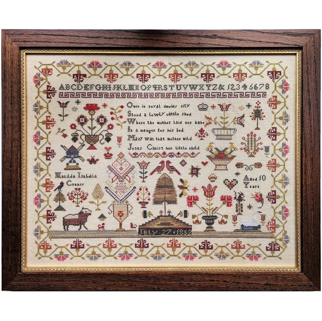 Matilda Isabella Creasy 1852 - Reproduction Sampler Pattern by Whilst Iris Naps