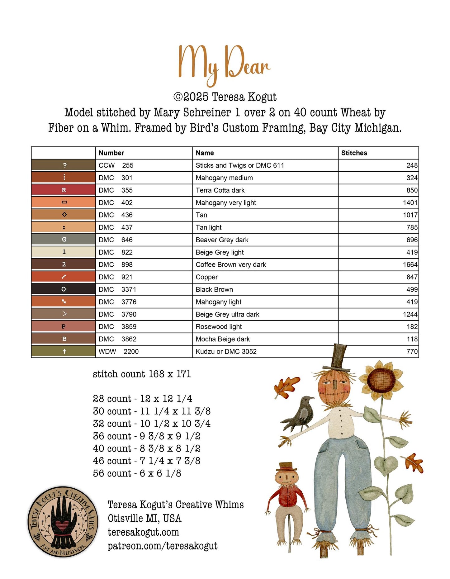 My Dear - Cross Stitch Pattern by Teresa Kogut PREORDER
