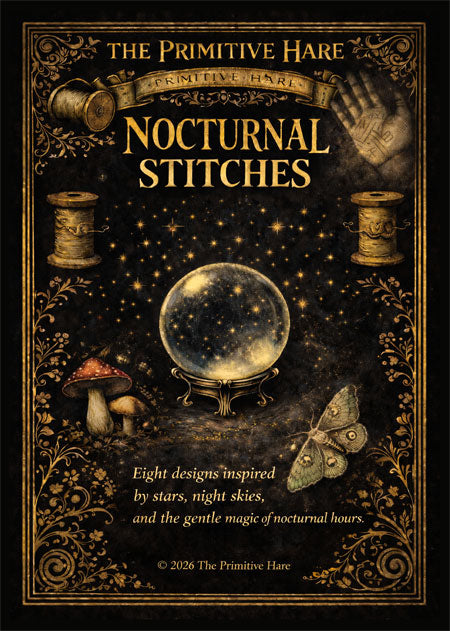 BOOK: NOCTURNAL STITCHES - Cross Stitch Book by The Primitive Hare PREORDER