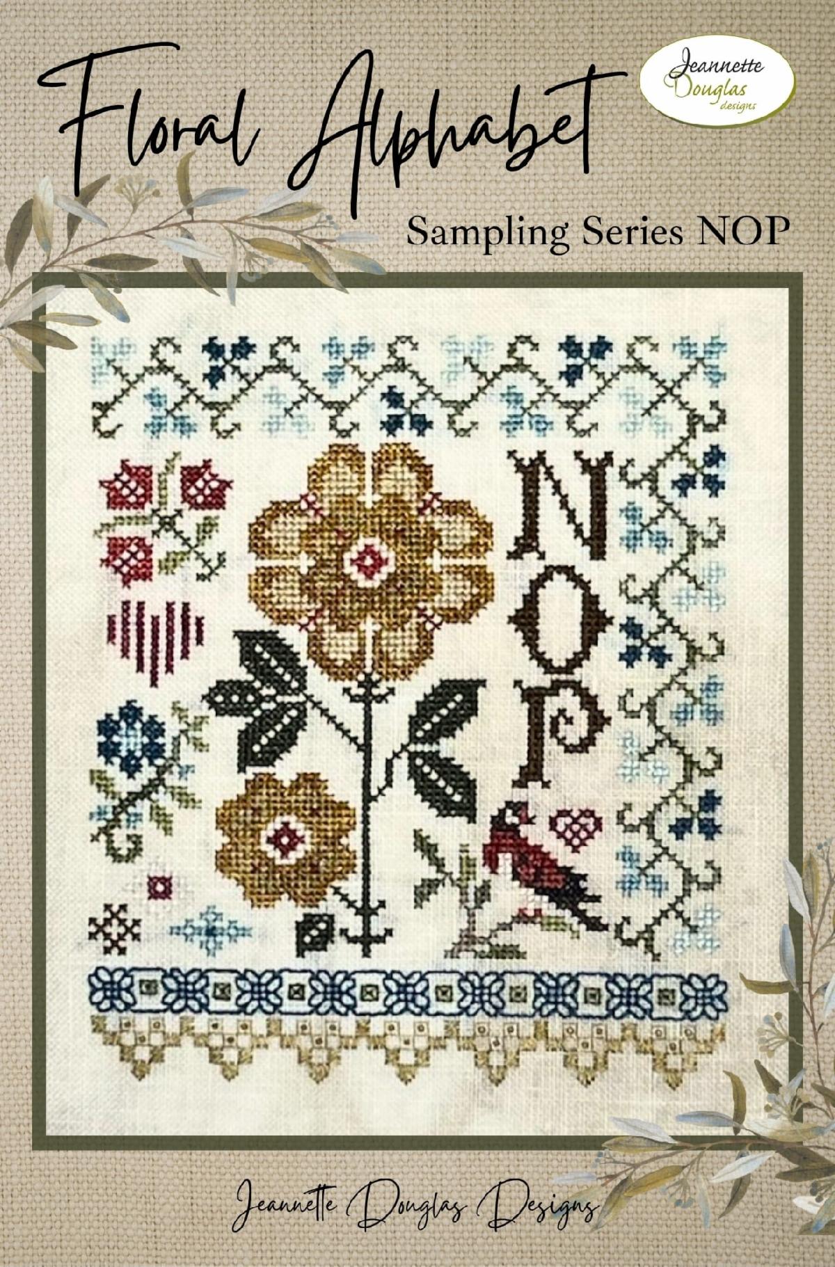 Floral Alphabet Sampling Series - Cross Stitch Patterns by Jeannette Douglas