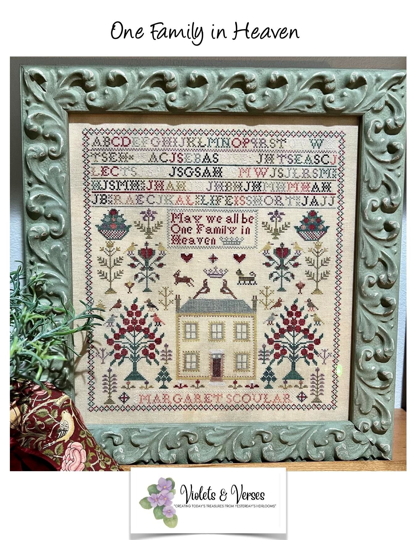 One Family in Heaven - Cross Stitch Pattern by Violets & Verses PREORDER