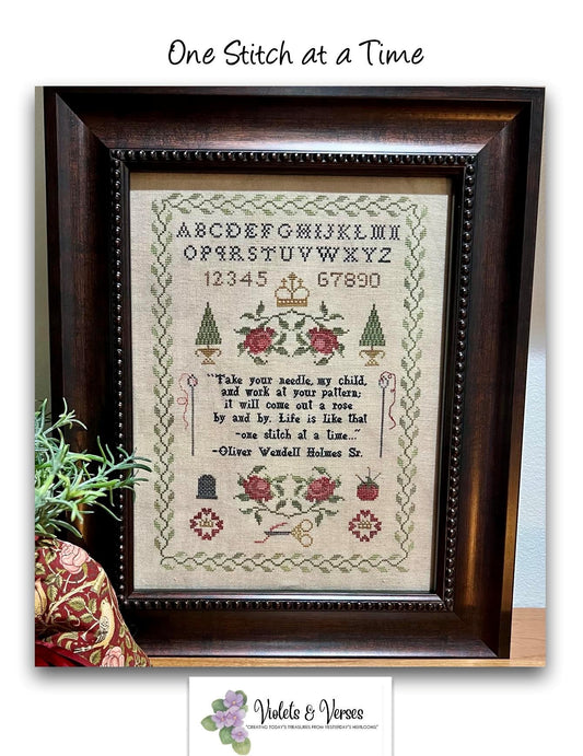 One Stitch at a Time - Cross Stitch Pattern by Violets & Verses PREORDER