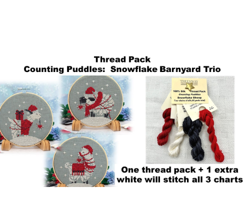 Snowflake Barnyard Trio Silk Thread Pack by Treenway Silks