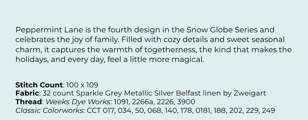 Peppermint Lane - Cross Stitch Pattern by Cherry Blossoms PREORDER