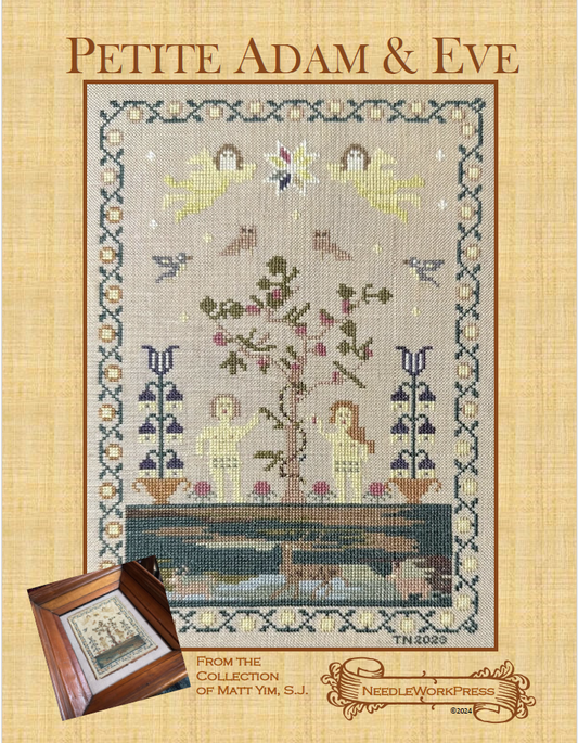 Petite Adam & Eve  - Reproduction Sampler Chart by Needlework Press