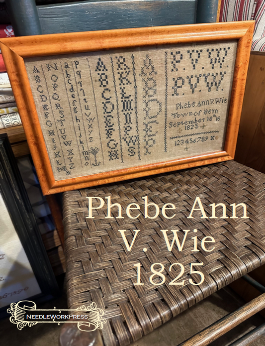 Phebe Ann V. Wie Sampler - Reproduction Sampler Chart by Needlework Press