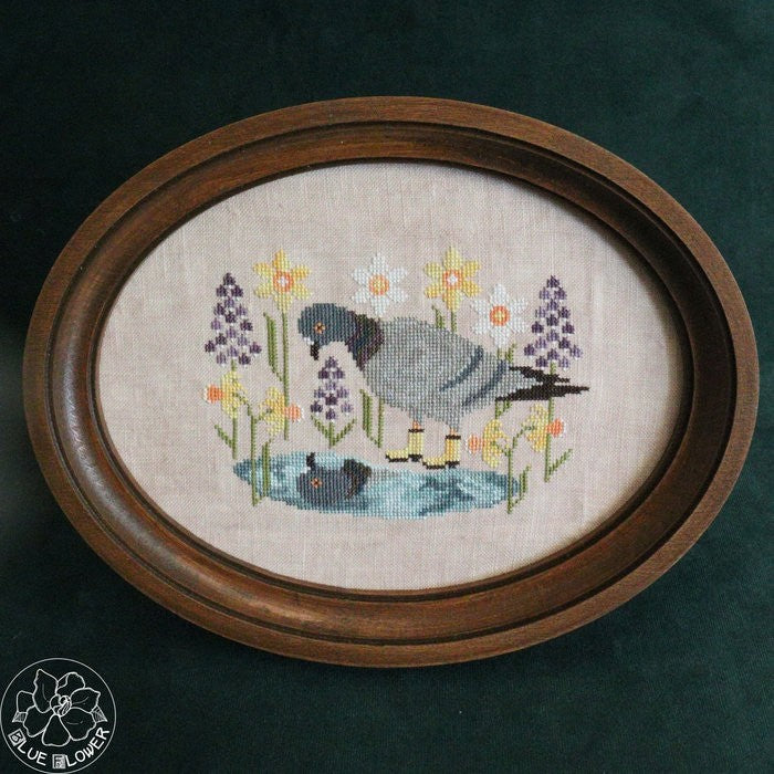 Pigeon & Puddle- Cross stitch pattern by The Blue Flower PREORDER