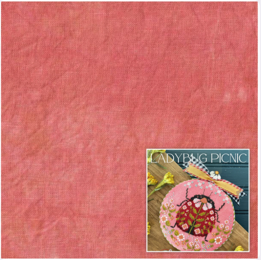 Fabrics by Stephanie Hand Dyed Linen - Pomegranate 32 count 13"x17" PREORDER