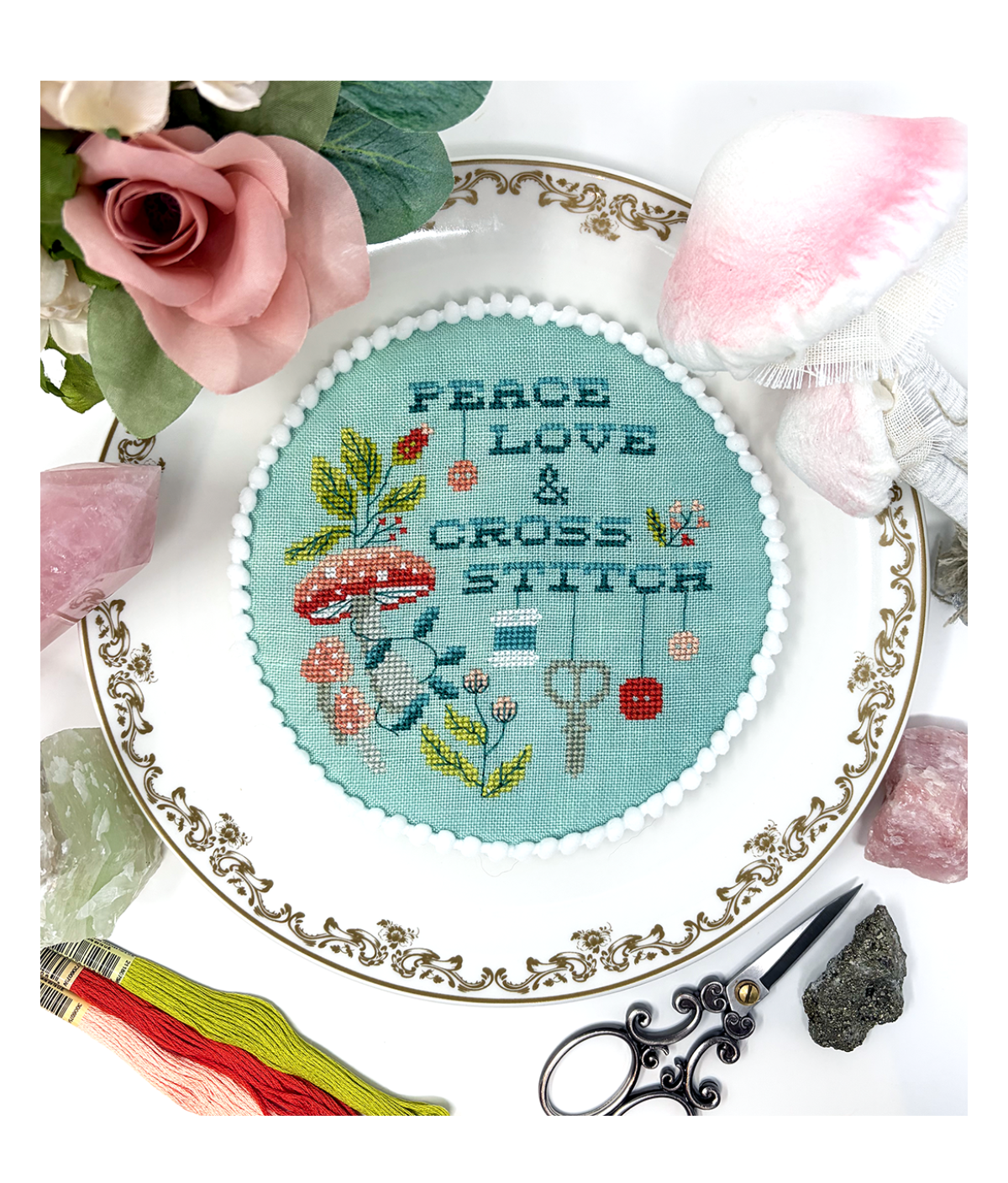 Peace, Love & Cross Stitch - Cross Stitch Pattern by Tiny Modernist PREORDER