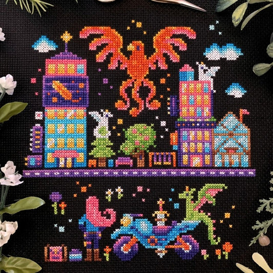 Phoenix City - Cross Stitch Pattern by FlossyFoxShop