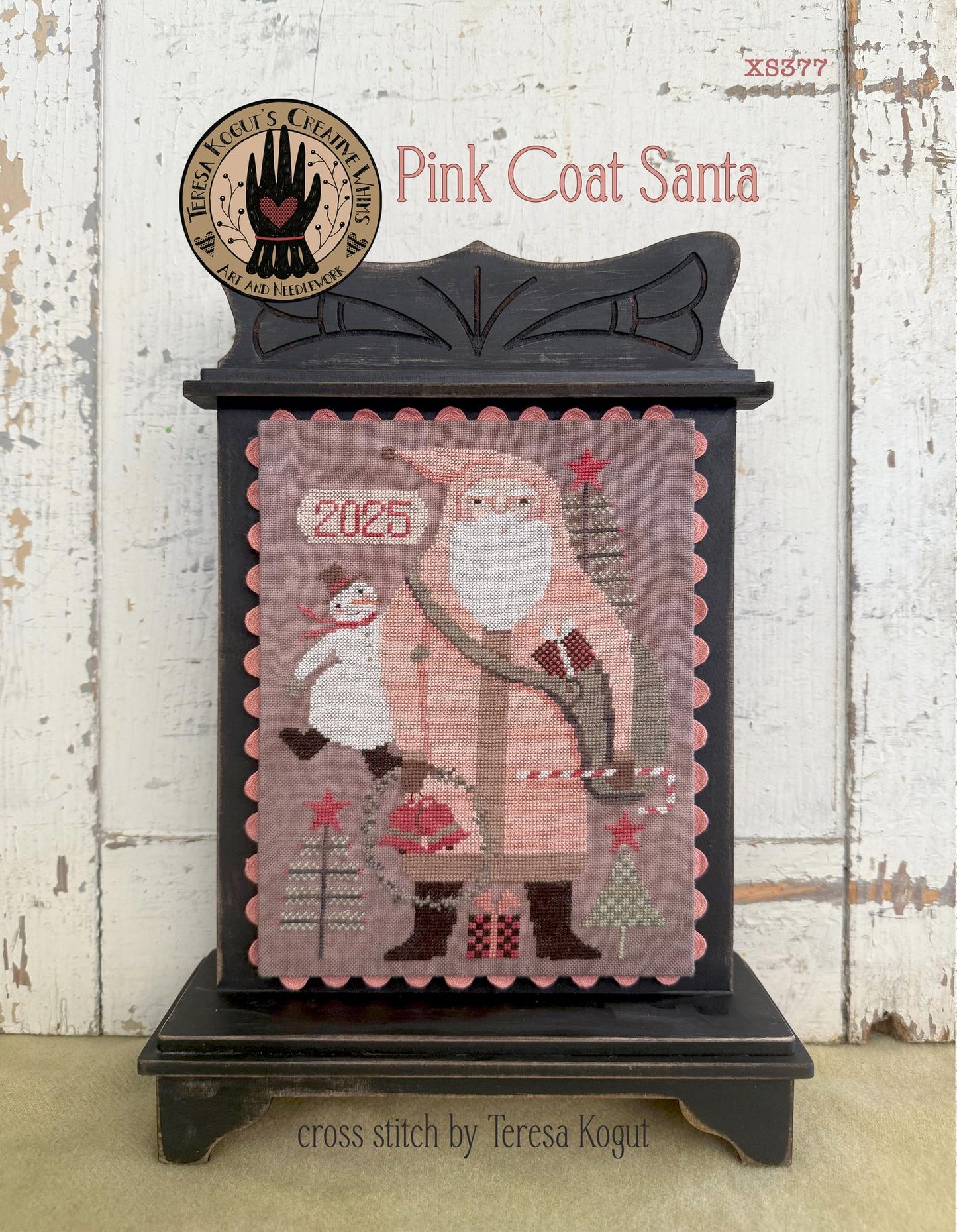 Pink Coat Santa - Cross Stitch Pattern by Teresa Kogut PREORDER