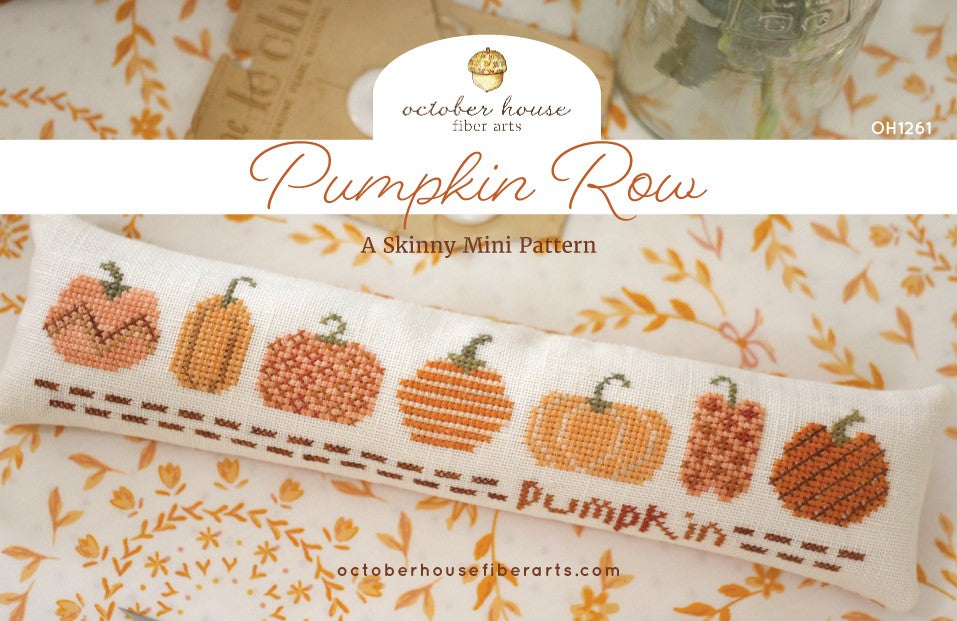 Pumpkin Row - Cross Stitch Pattern by October House Fiber Arts