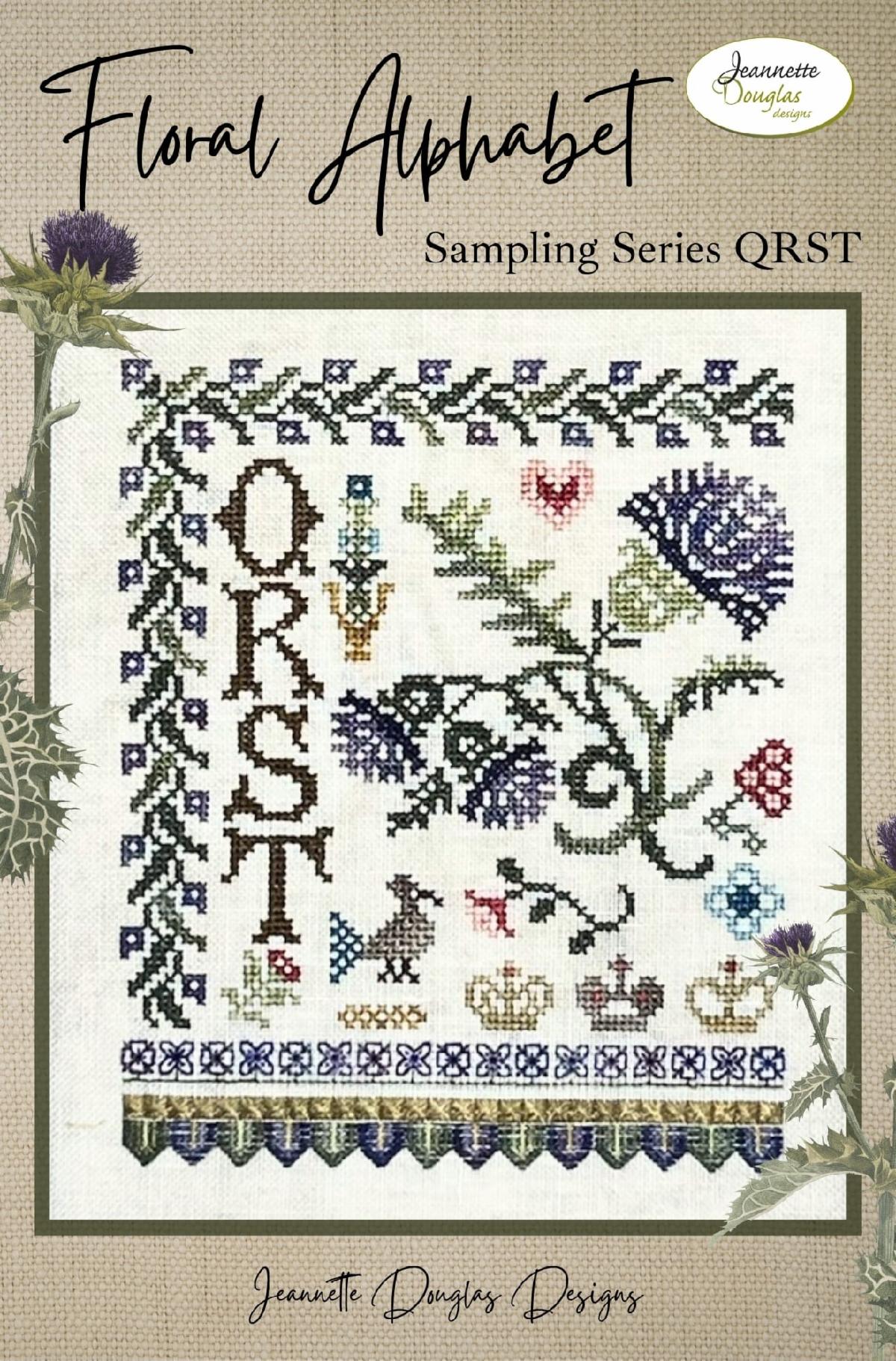 Floral Alphabet Sampling Series - Cross Stitch Patterns by Jeannette Douglas